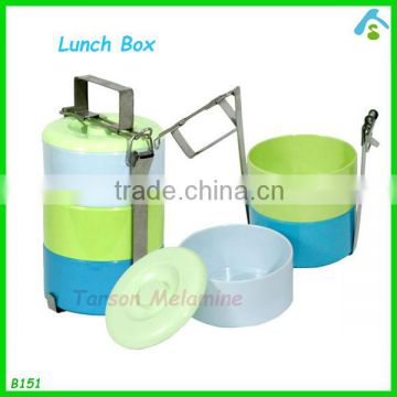 4 layers melamine lunch box with steel handle , restaurant double layer lunch