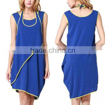 Wholesale summer asymmetrical novelty sleeveless casual women sport dress