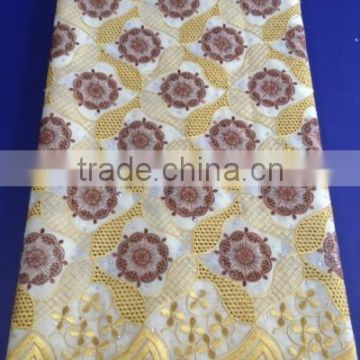 2015 Best selling african swiss voile lace,beige