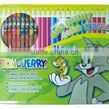 Cartoon kids students drawing 48 color pencils