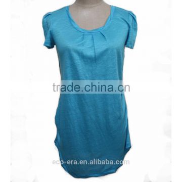 Cheap Wholesale Women's T-shirt Solid Color Plain Hemp T-shirt