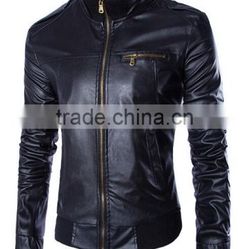 Custom Hight Quality European Fashion Mens Leather Motorcycle Jacket