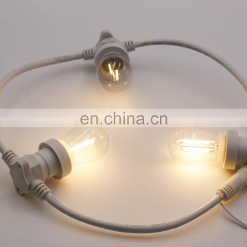 Waterproof outdoor Custom 48ft 15 sockets S14 party edison bulb patio led string lights without Hanging wire