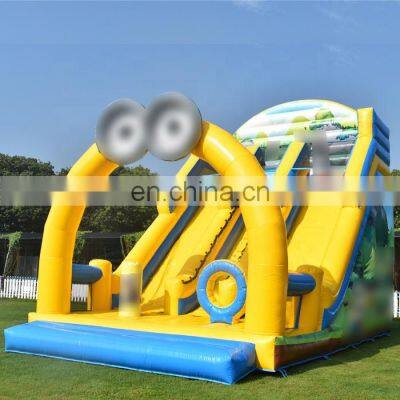 Commercial grade cartoon theme large yellow water slides backyard inflatable