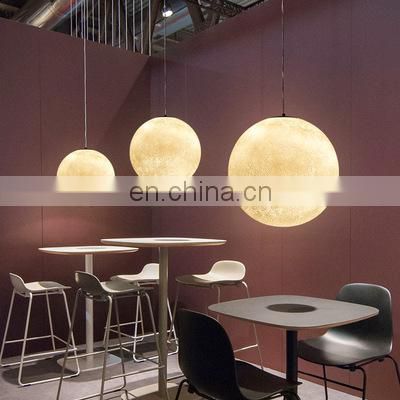 Tiffany Stained Restaurant Lamp Ball Planet Lights 3D Hanging Moon LED Pendant Lighting