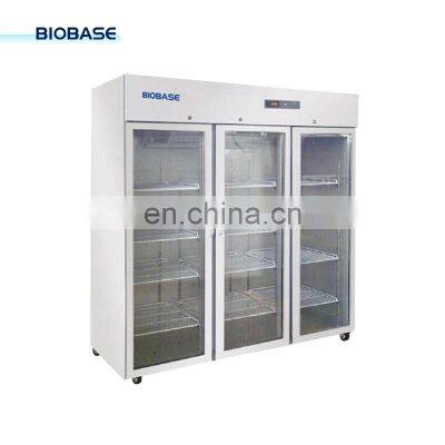 BIOBASE China  Laboratory Refrigerator BPR-5V1500 glass door refrigerator 2~8 Degrees Medical Refrigerator for Vaccine Storage