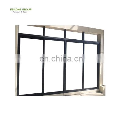Aluminum interior noiseless double glazed glass sliding door