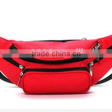 Fashion fanny pack waterproof nylon sport waist bag With Adjustable Strap and Bottle Holder