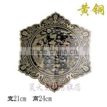 Chinese Furniture Brass Hardware Diamond Cabinet Face Plate Copper