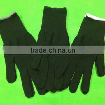 High Quality Antistatic Carbon Polyamides Nylon Liner Black Knit Gloves with CE Certification