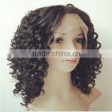 Hot product for online sale short kinky hair lace wigs