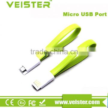 Veister New design Magnet Flat Short 22CM 5 Pin USB Data Charger Cable Cord For HTC Samsung