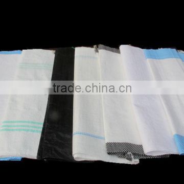 Misprinted PE woven packing bags, cheap stocked PE woven bags.