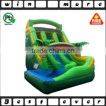 16 ft giant inflatable palm tree water slide, commercial rainbow curve water slides