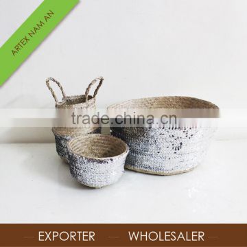 Very Special Style Seagrass Foldable Basket with Handles/ Seagrass Basket