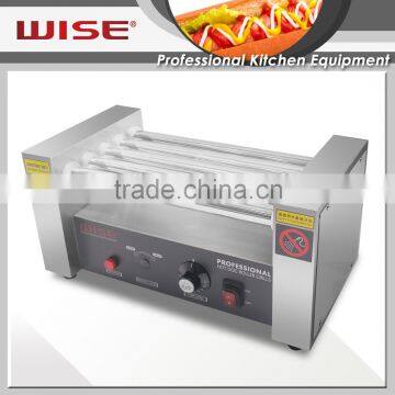 WISE Commercial 5 Rolls Electric Hot Dog Roller Grill With Sneeze Guard