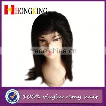 Unprocessed Human Hair Lace Front Wig With Bangs Made In China