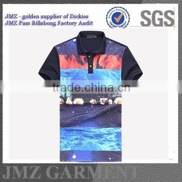 navy colour polo t shirts men front digital print polo t shirts