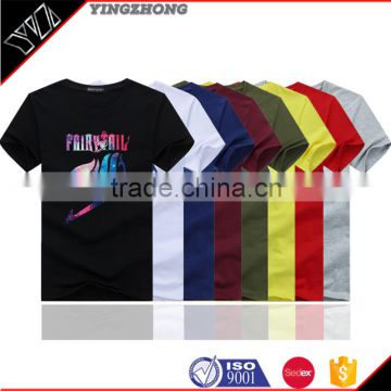 Custom high quality blank men plain stretch print 100 cotton t shirt by china yingzhong garment munafaction