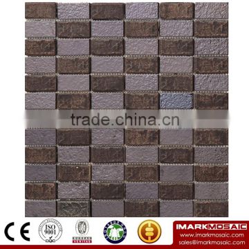 IXGC8-037 Electroplated Color Glass Mix Ceramic Mosaic Tiles for wall mosaic art decoration From Imark