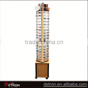 Store wooden free standing glass display