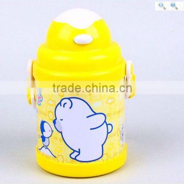 pop up button plastic and tinplate water bottle