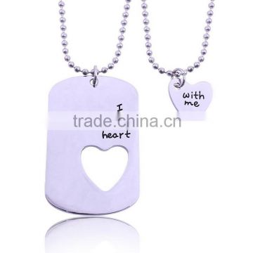 Summer new fashion silver plated alloy letter combination Hollow Out Heart Pendant Necklace CP