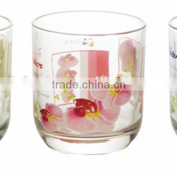 New arrival heat transfer printed glass water cup Wholesale popular printed glass cup