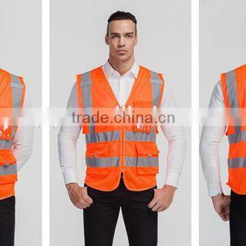 2017 hot sale high visibility clothing EN20471 safety vest