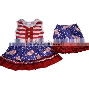 Yawoo sleeveless tunic match ruffle shorts 4th of july outfit trendy kids clothes boutique baby clothes