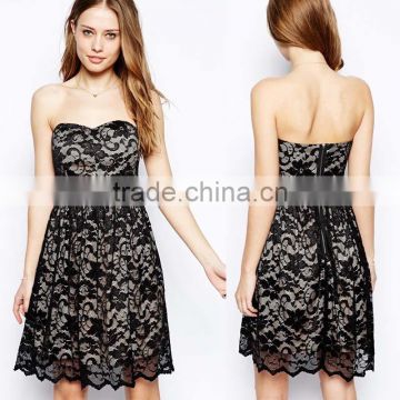 hot selling new designed zip back off the shoulder plain black lace dress patterns of lace evening dress