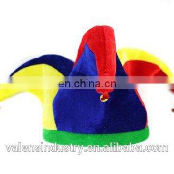 OEM wholesale Funny Crazy Event Party Carnival Christmas Jester Clown Hats with Horns