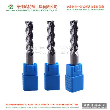 WTFTOOLS HRC50 3 flutes Solid Carbide Cutting Tool CNC End mill for aluminum and Stainless Steel