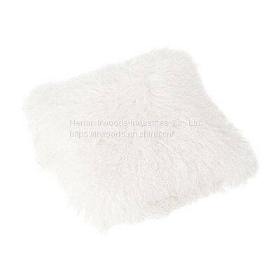 Real Fur Pillow Case Washable Luxury Soft Mongolian Tibetan Sheepskin Throw pillow Cover for Sofa Bedroom