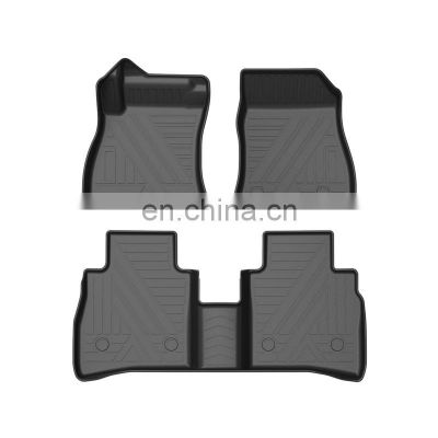 3PC Black For Car Mat Anti Slip Leather Car Mats For Lannia