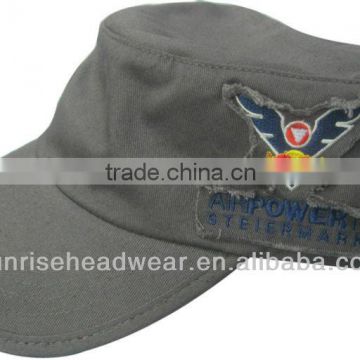 customwashed military style hat patch embroidery