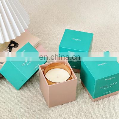 luxury custom logo black packaging empty candle paper set boxes gold candle in gift box