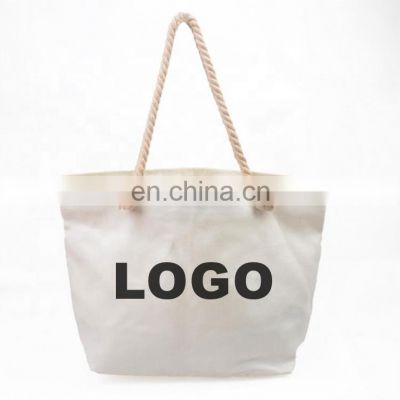 Canvas Tote Grocery Shopping Rope Handle Bag with Custom Logo