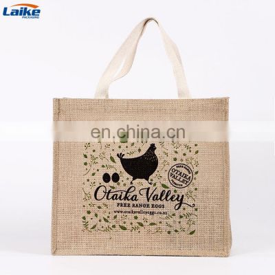 custom bag with logo reusable grocery bag shopping  jute tote bags with custom printed logo