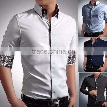 Men's cotton casual shirt design fashion short sleeve shirt