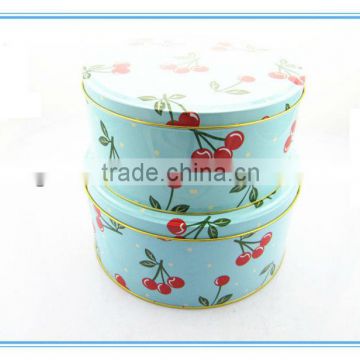 Wholesale SGS approved round tin box set roun tin box container
