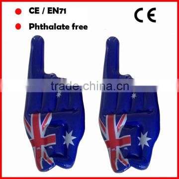 Australia blue color PVC inflatable fun hand for promotional gifts