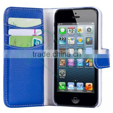 Factory Leather Wallet Protective Case for iphone 5se with Three Card Slots