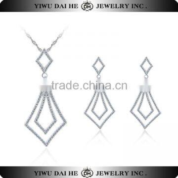 SNS041Fashion 3A Zircon 925 Sterling Silver Jewelry Set