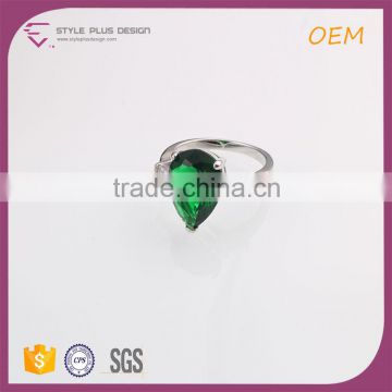 R63482K01 Best selling silver plated big size jade stone ring designs