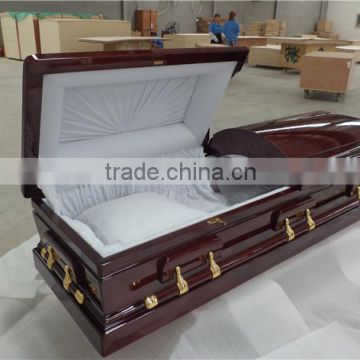 cheap europe wood coffin with pillow