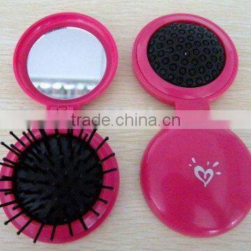 plastic makeup mirror with comb