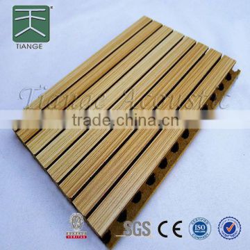 light weight quick installation wooden grooved acoustic panel 12mm from manufacturer of Tiange Foshan
