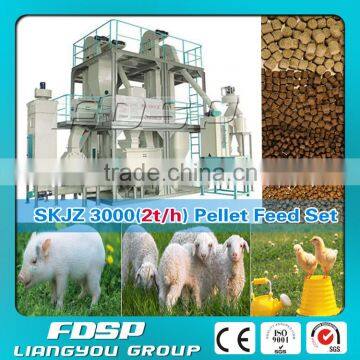 Low investment compact 1-2 tph small poultry feed production line