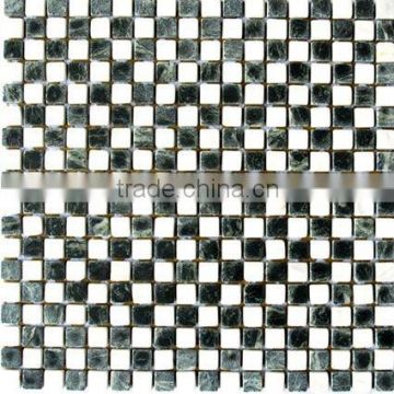 Black and white stone mosaic wall tile